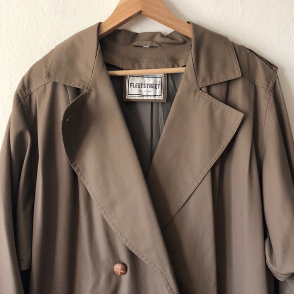 Fleet Street Long Belted Trench Coat Size 14 - Picture 2 of 8